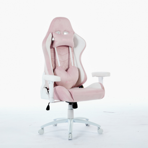 כסא גיימינג איכותי דגם Falcon – צבע ורוד לבן